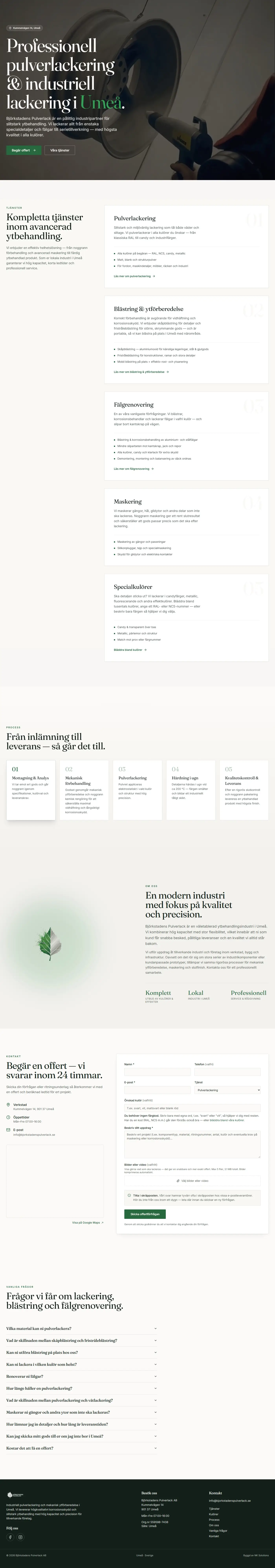 Björkstadens Pulverlack — startsidan